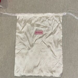 Pink Palm Print Satin Drawstring Bag